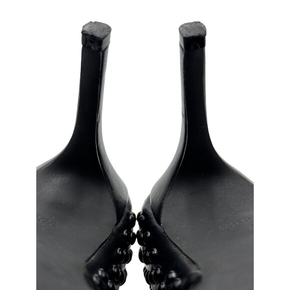 French Connection Size 8.5 Shoes Womens Black Studded Pointed-Toe High Heels - Picture 15 of 16